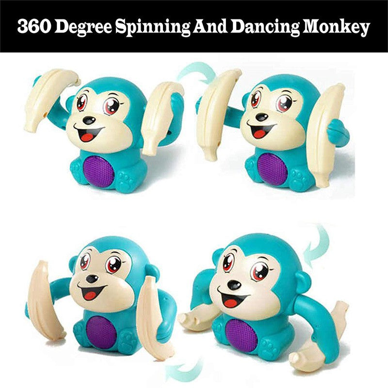 Dancing and Tumbling Monkey with Banana | 360 Degree Rotation | Light and Sound Feature