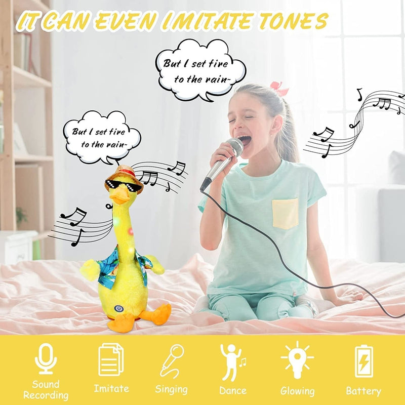 Dancing, Repeating What You Say with Hindi Songs Singing Imitating Duck Toy