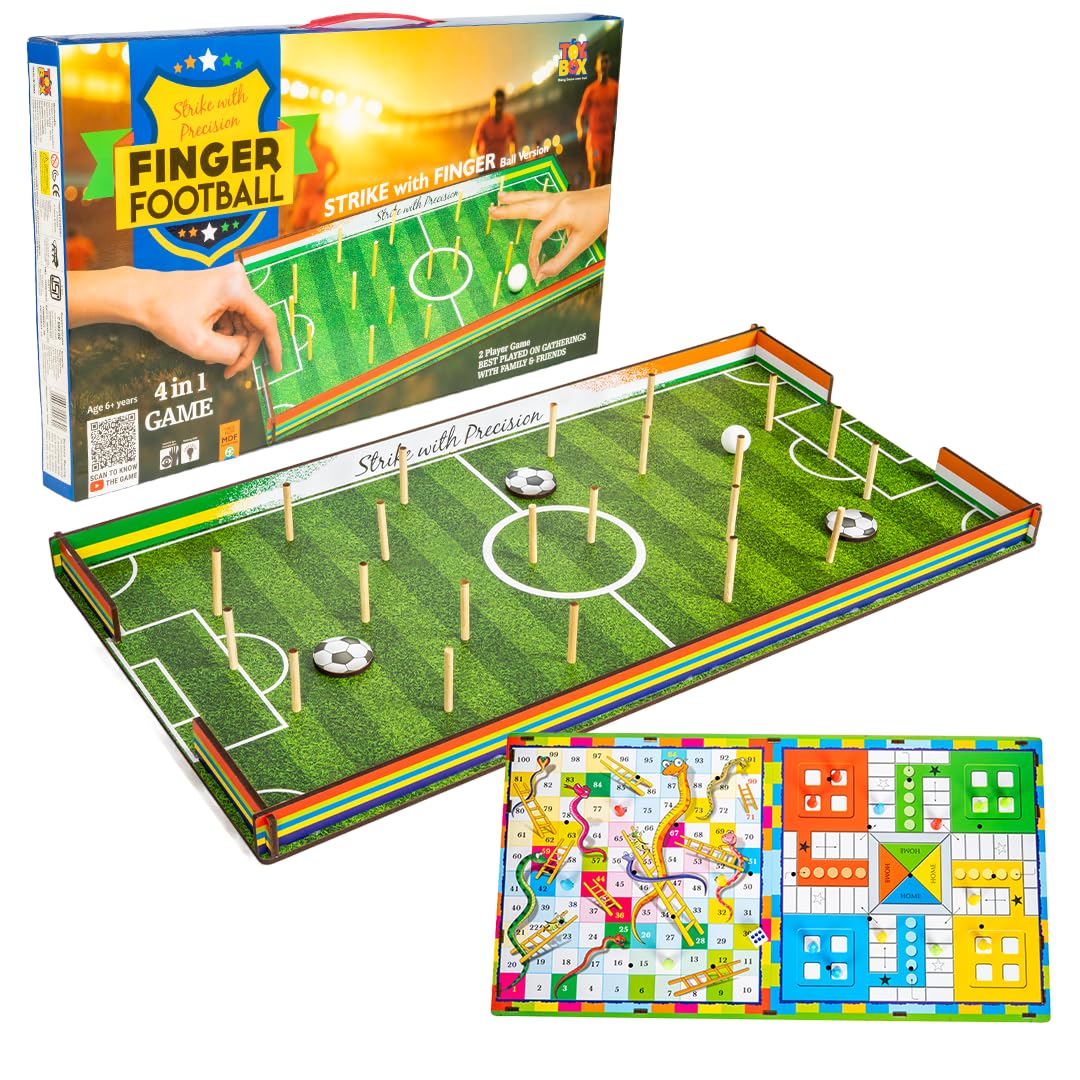 Toy Box by Ratna 4-in-1 Finger Football Table Top Game | Strike with Finger