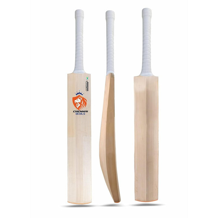 Jaspo Chennai Devils Club Craze Kashmir Willow Cricket Bat Short Handle (Wood) | Full Size (Grade 1) | 12+ Years