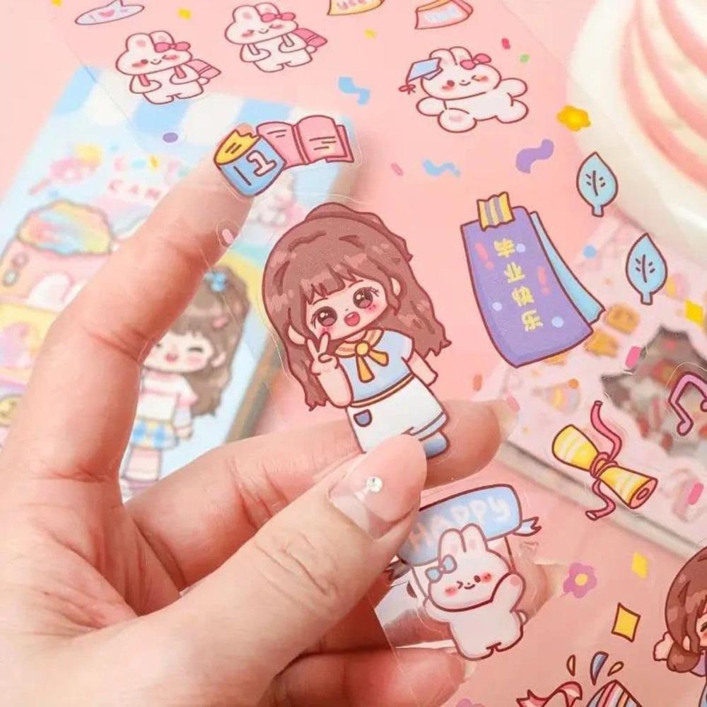 FunBlast Cute Cartoon Theme Kawaii Stickers | Japanese Style Self-Adhesive Stickers for Journals, Crafts | 20 Sheets