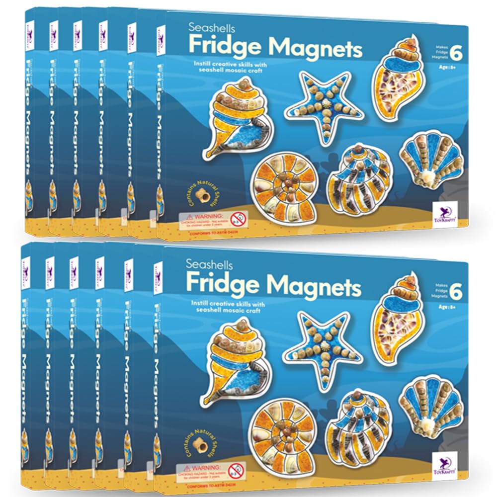 Shell Fridge Magnets (Pack of 12) ‎Assorted colours