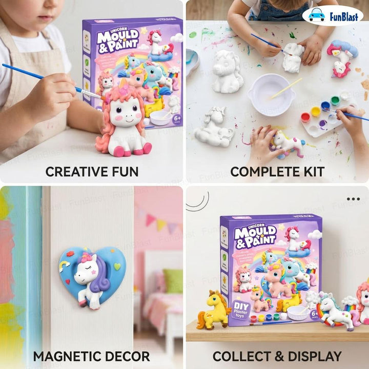 FunBlast DIY Mould & Paint Craft Kit | Paint Your Own Plaster Figurine Art Set