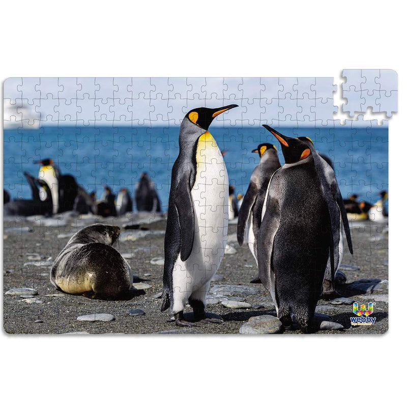 Penguins On Seashore Wooden Jigsaw Puzzle, 252 Pieces