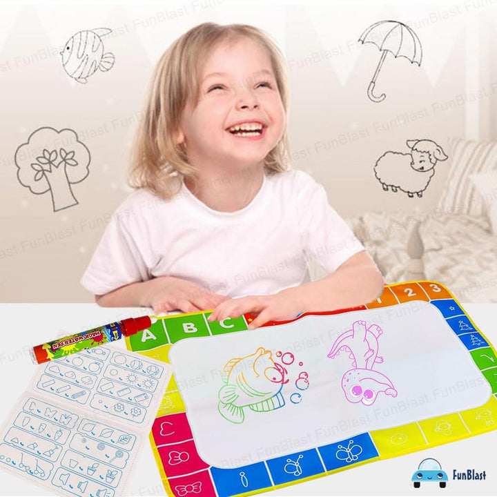FunBlast Magic Water Drawing Mat with Rainbow Color Swatches | Aqua Magic Drawing Pad