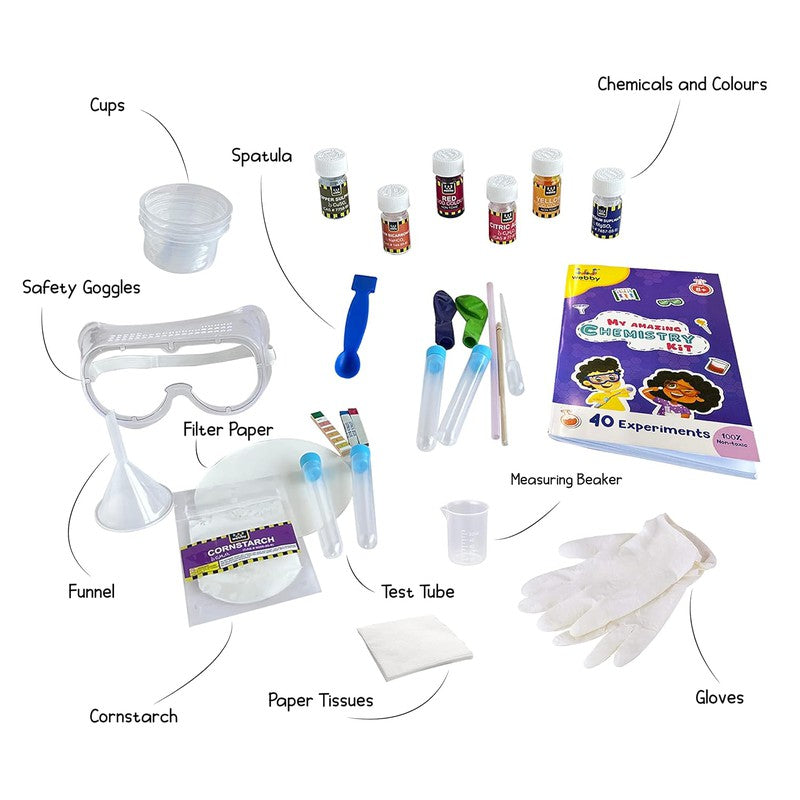 DIY Chemistry Kit with 40 Experiment, STEAM Learner, Educational & Learning Activity Toy Kit for Kids - Age 8+