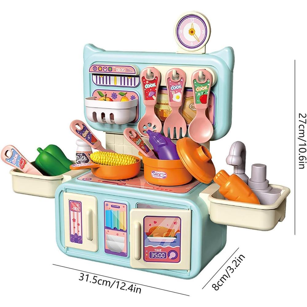 Annie Dream Kitchen Set | Pretend Play Toy Kitchen with Cooking Accessories, Sink & Storage Rack