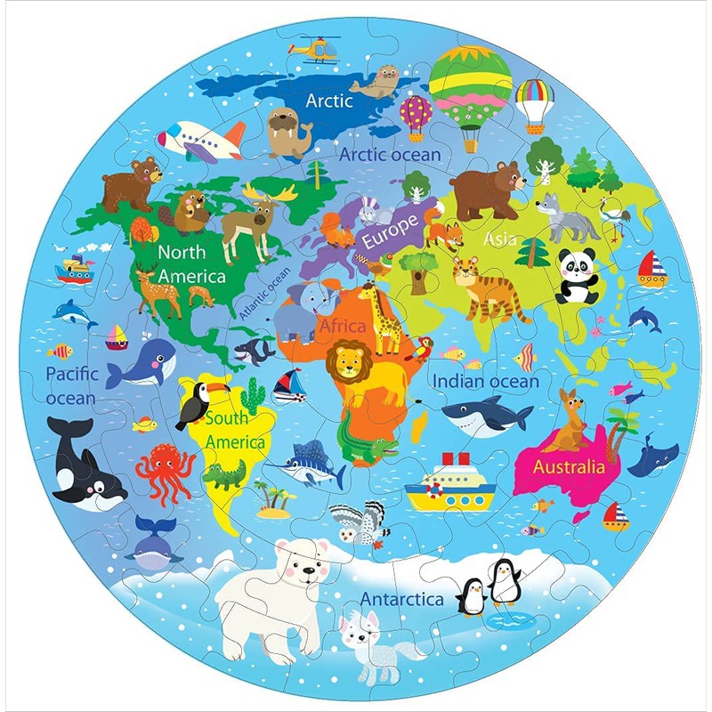 Creative Wooden Jigsaw Puzzle - 66 Pcs - World Map