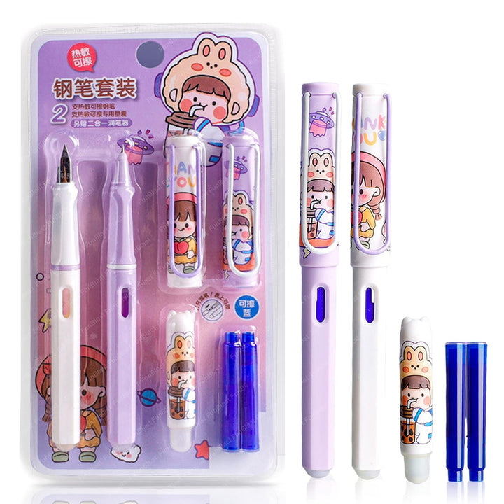 FunBlast Erasable Fountain Pen Set | Blue | School Stationery Gift Set