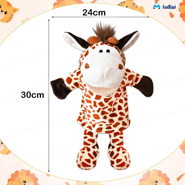 FunBlast Giraffe Hand Puppet | Soft Plush Animal Puppet with Movable Mouth for Storytelling & Kids’ Learning