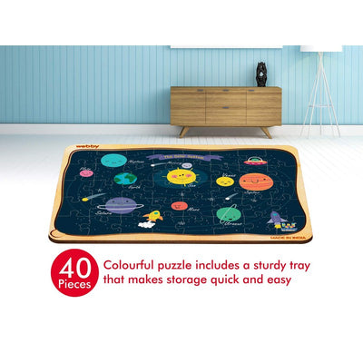 Outer Space Solar System Wooden Jigsaw Puzzle (Multicolour) - 40 Pieces