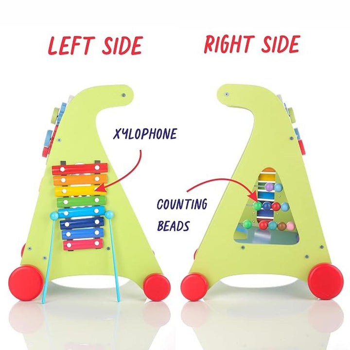 Chanak Wooden Activity Baby Walker for Kids | 6 Activity Games,  Non-Toxic & Safe