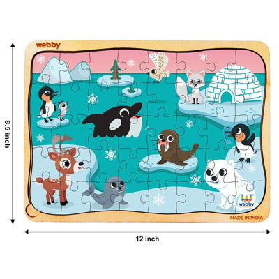 Polar Animals Wooden Jigsaw Puzzle, 40pcs