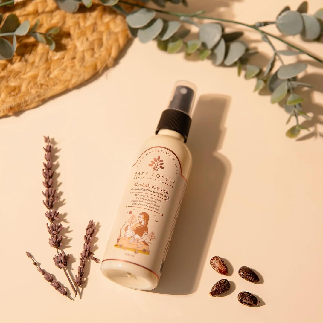 Baby Forest Mashak Kawach Mosquito Repellent Spray for Babies | 100ml | Natural Insect Repellent | Derma Safe, Vegan & Cruelty-Free