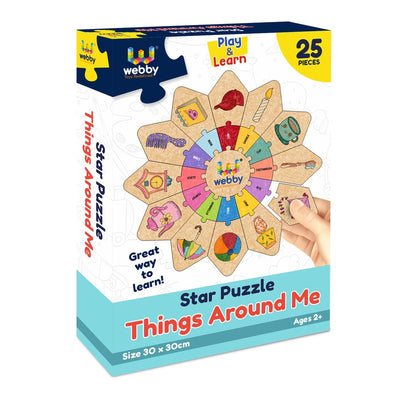 Things Around Us - Star Jigsaw Puzzle, Montessori Early Educational Pre School Puzzle Toy for 2+ Years Kid (25 Pcs)