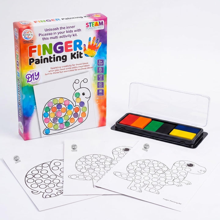 Ratnas Finger Painting Kit – Creative Art & Craft Activity | 12 Sheets