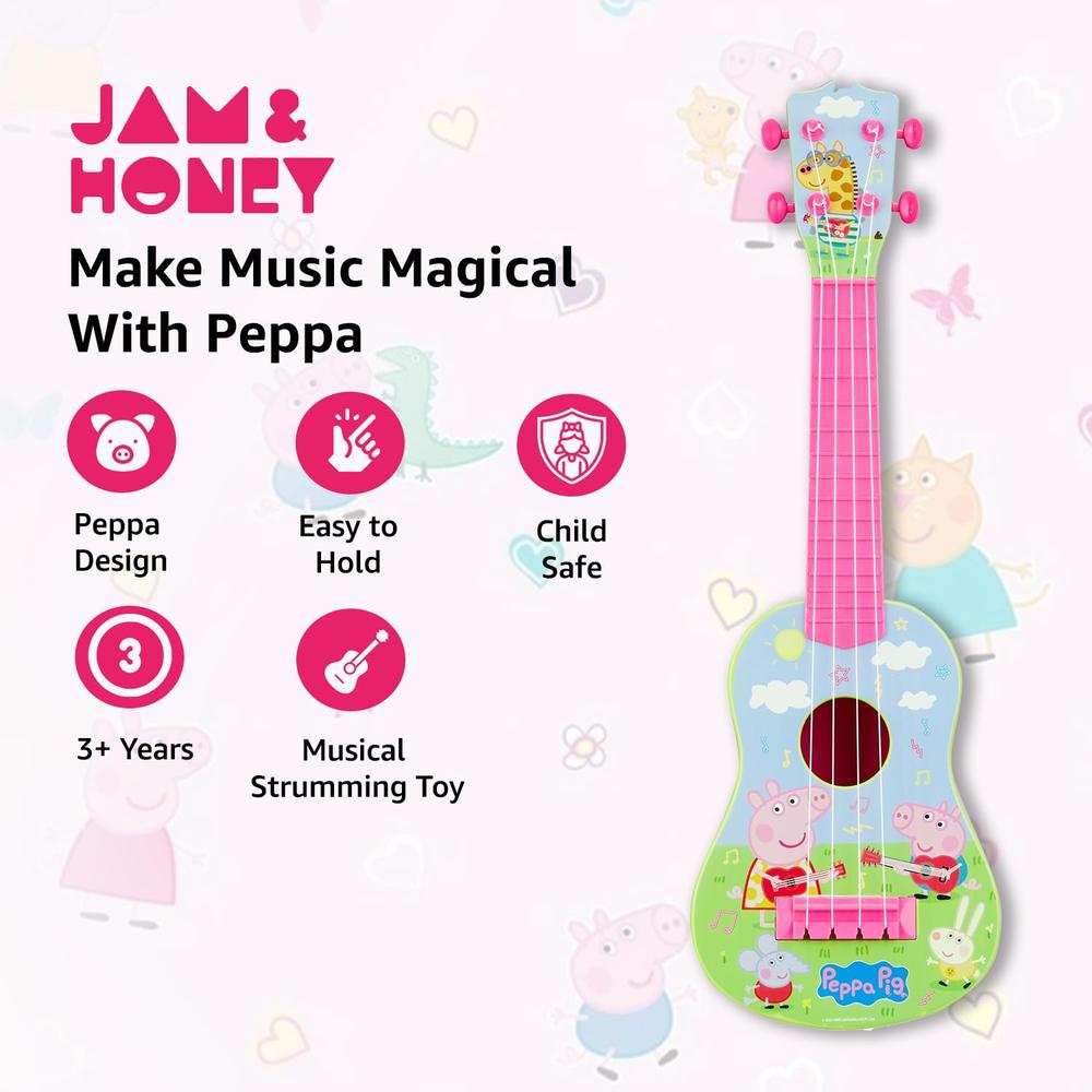 Pink Cartoon My First Guitar | Musical Toy Guitar for Kids | Fun Pretend Play Instrument