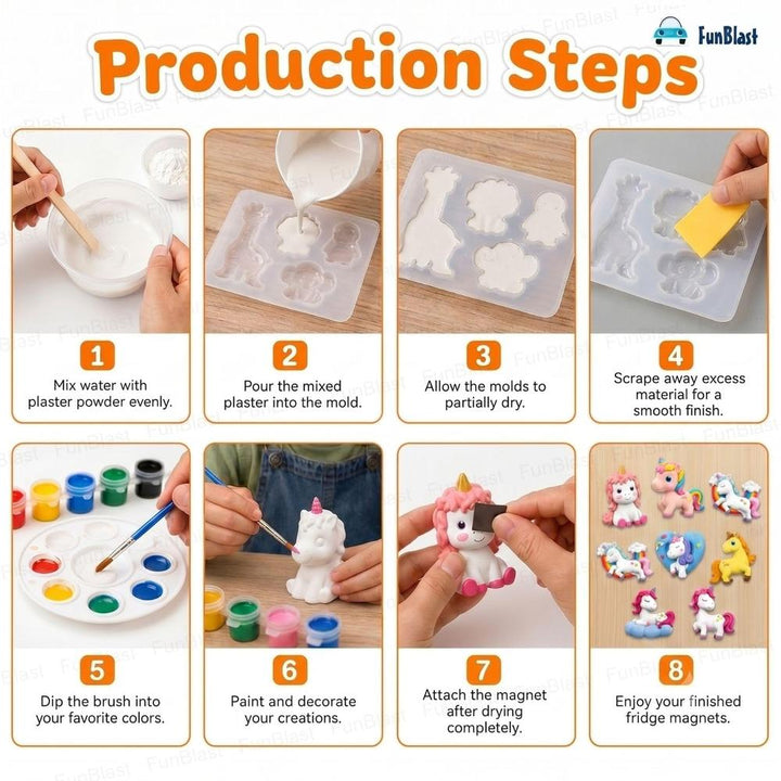 FunBlast DIY Mould & Paint Craft Kit | Paint Your Own Plaster Figurine Art Set