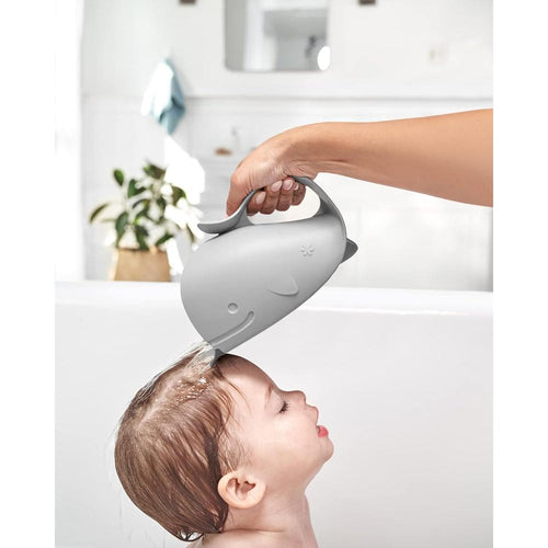 Skip Hop Moby Waterfall Bath Rinser - Grey | Soft Comfort Edge Bath Rinse Cup