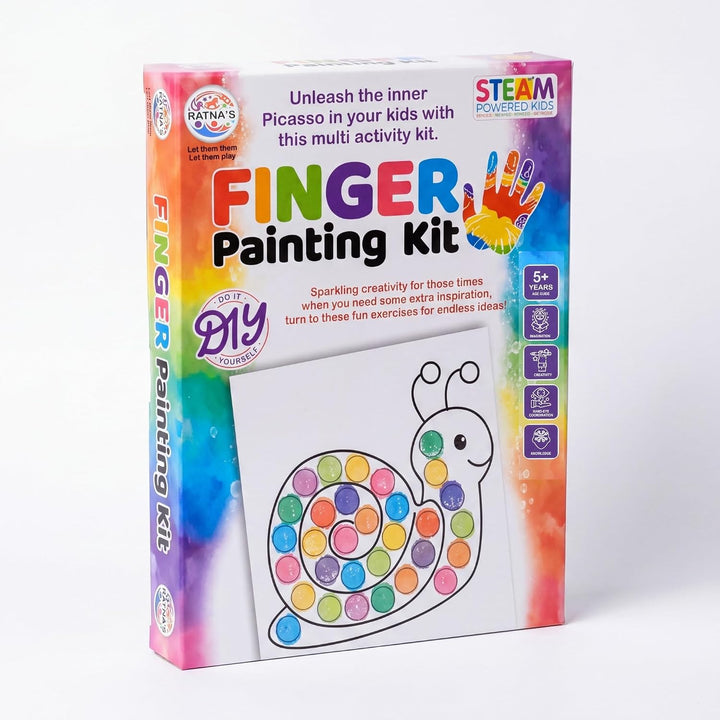 Ratnas Finger Painting Kit – Creative Art & Craft Activity | 12 Sheets