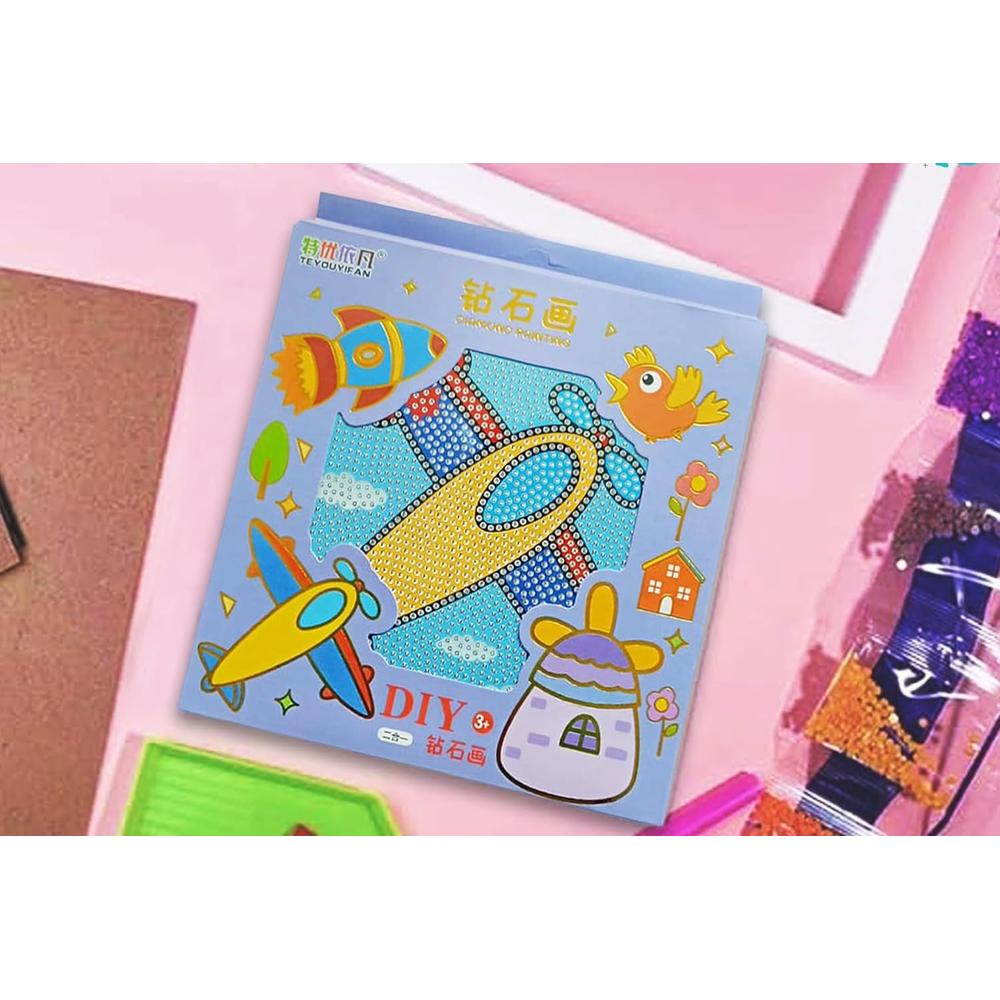 5D Diamond Art Painting Kit for Kids | Pre-Printed Canvas with Wooden Frame, Crystal Diamonds & Tools | Creative DIY Craft Kit