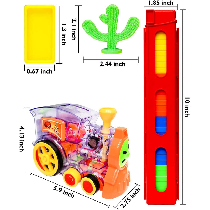 Domino Train with 60 Pieces Domino Blocks Set (Creative  Educational Play Game)