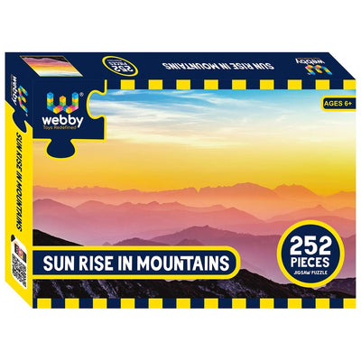 Sun Rise in Mountains Cardboard Jigsaw Puzzle, 252 pieces