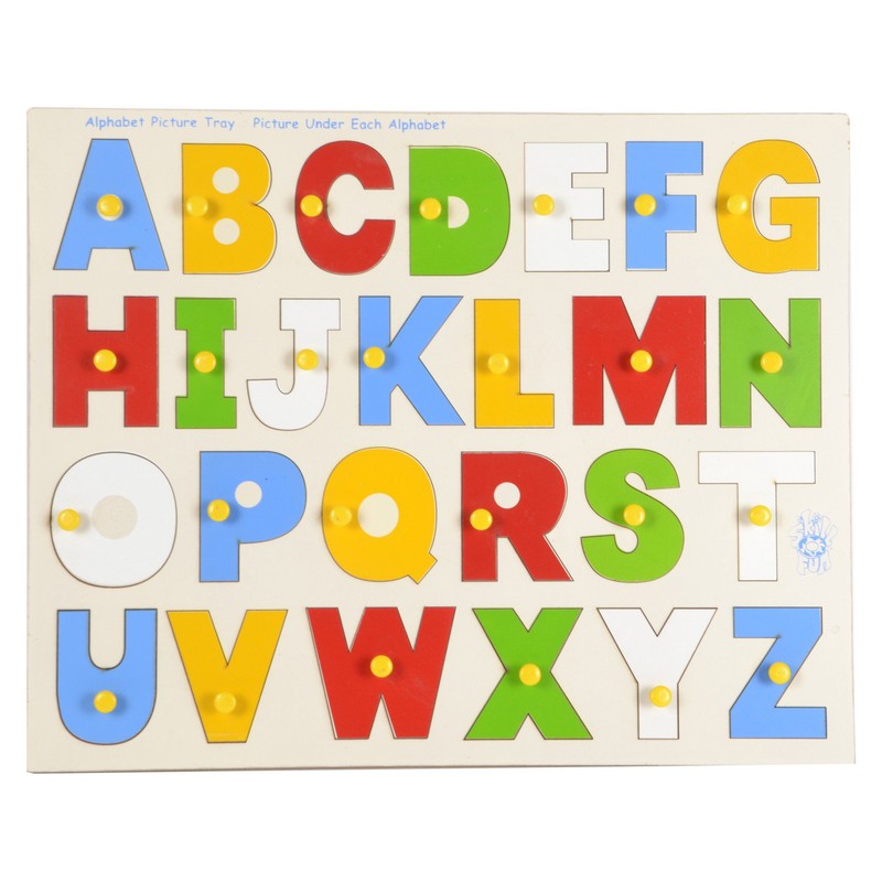 Alphabet Picture Tray with Knobs