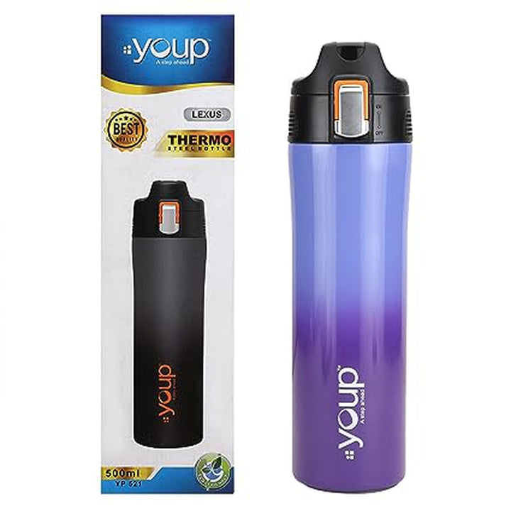 Youp Thermosteel Insulated Blue Purple Color Water Bottle LEXUS - 500 ml