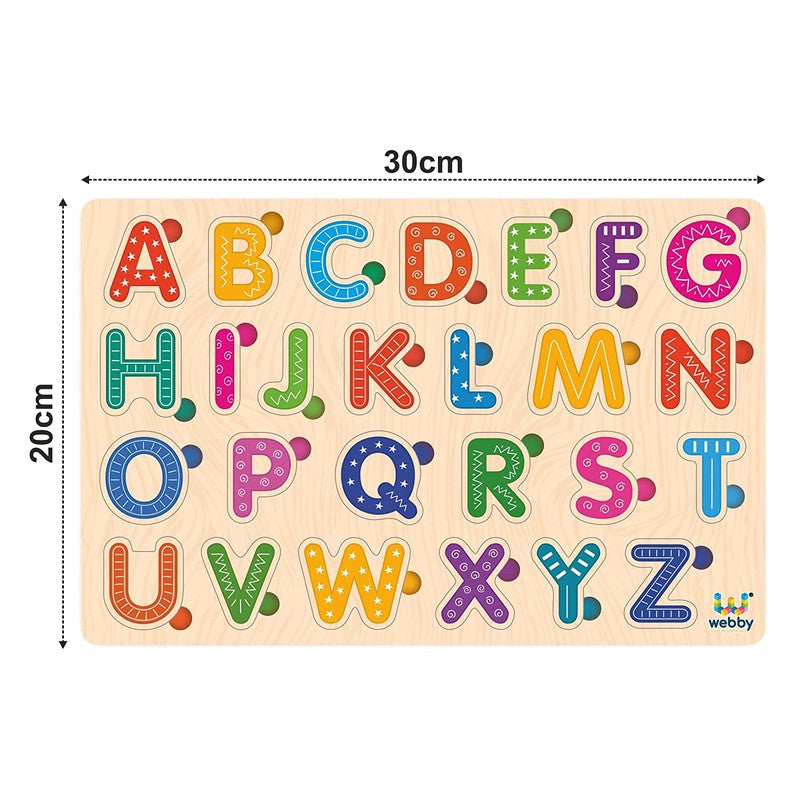 Wooden Educational Colorful Alphabets, Counting Numbers, Fruits, Animals, and Public Transport Puzzle for Preschool Kids - Set of 5