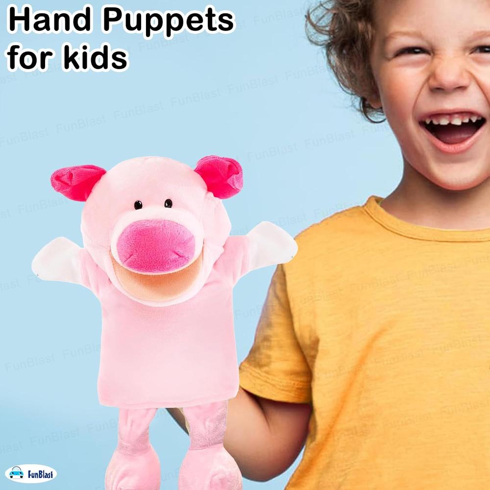 FunBlast Pig Hand Puppet for Kids | Soft Plush Animal Puppet for Storytelling, Role Play & Learning