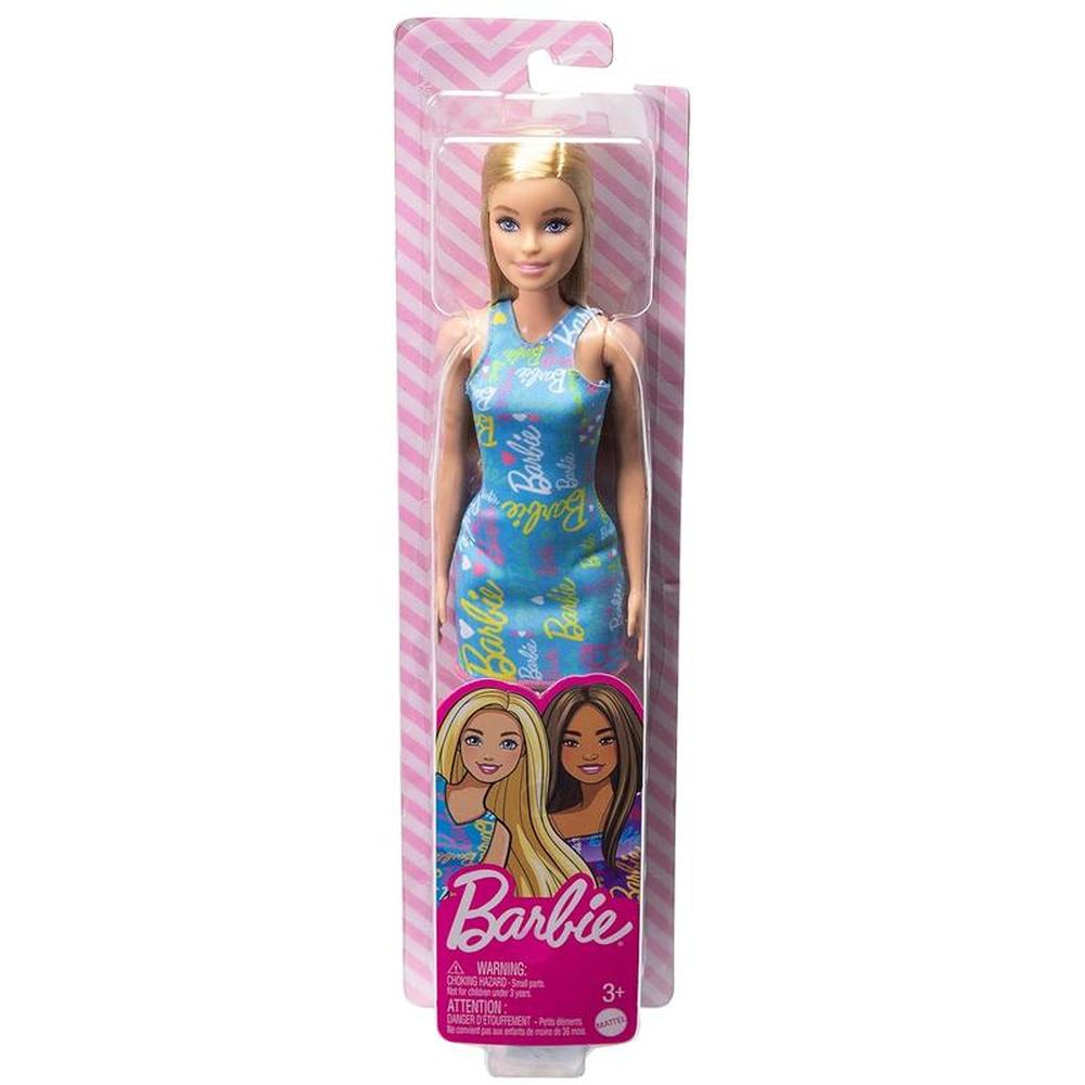 Mattel Barbie Doll in Blue Logo Dress (3-9 Years)