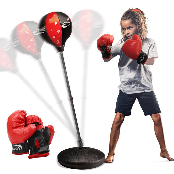 Big Boxing Bag Set with Gloves & Adujstable Stand | Sports Toy for Kids