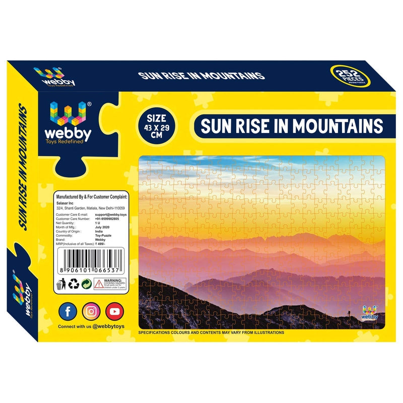 Sun Rise in Mountains Cardboard Jigsaw Puzzle, 252 pieces