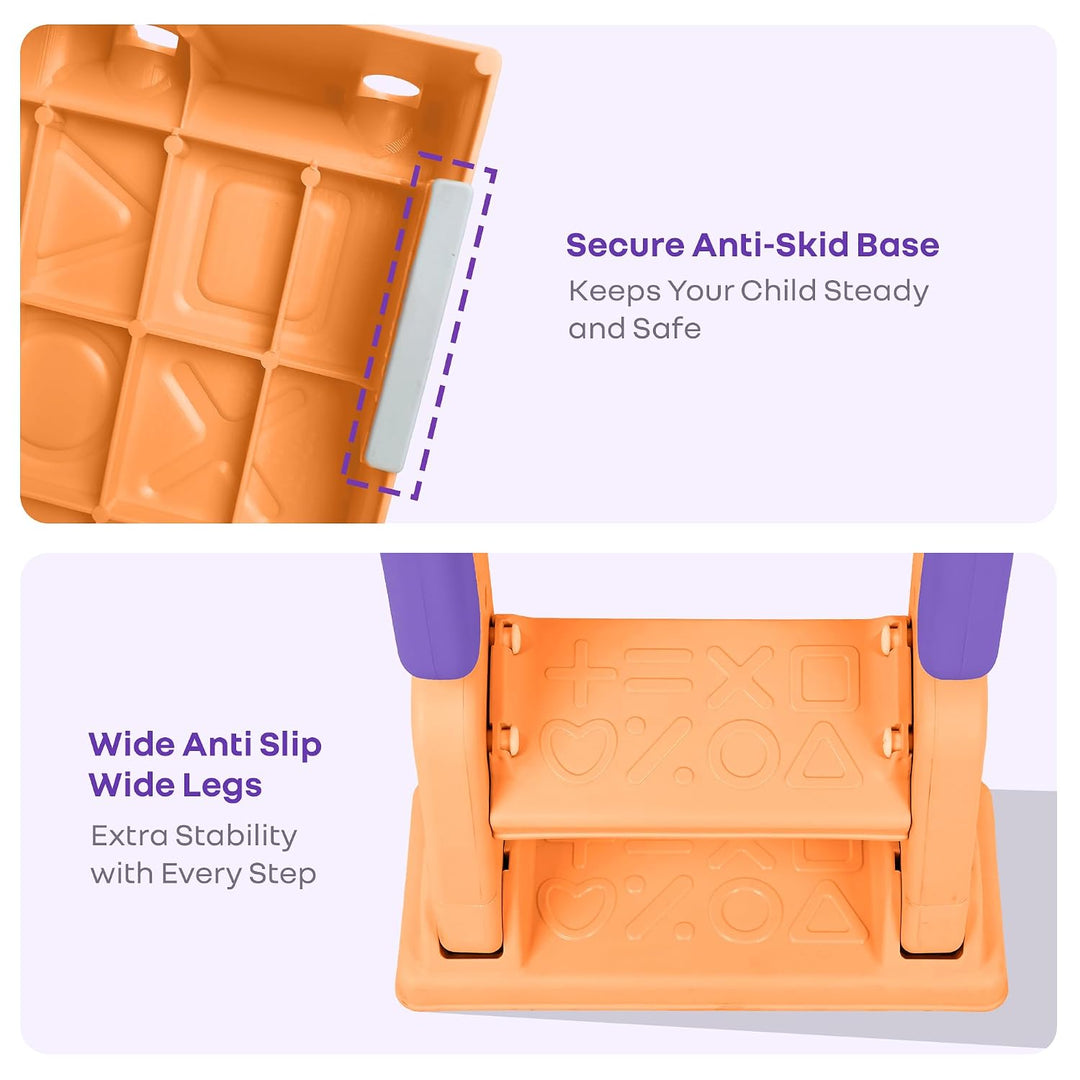 R for Rabbit Hilltop Booster 2-In-1 Baby Potty Seat & Step Stool - Purple Orange