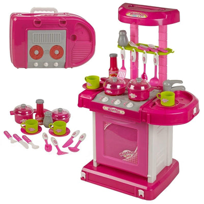 Luxury Battery Operated Kitchen Super Toy Set - Pink