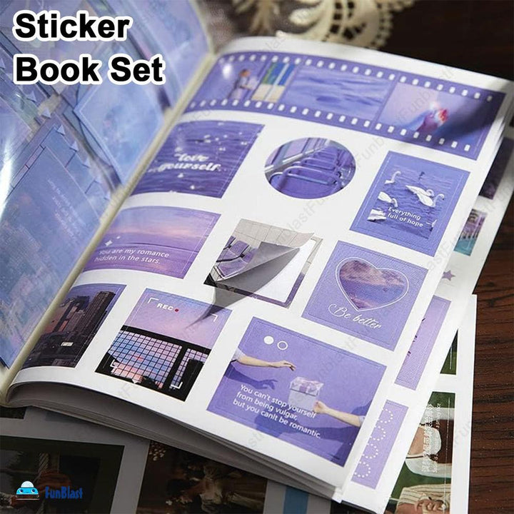 FunBlast Sticker Book Set | 20 Sheets Retro Japanese Style Stickers | 240+ Stickers