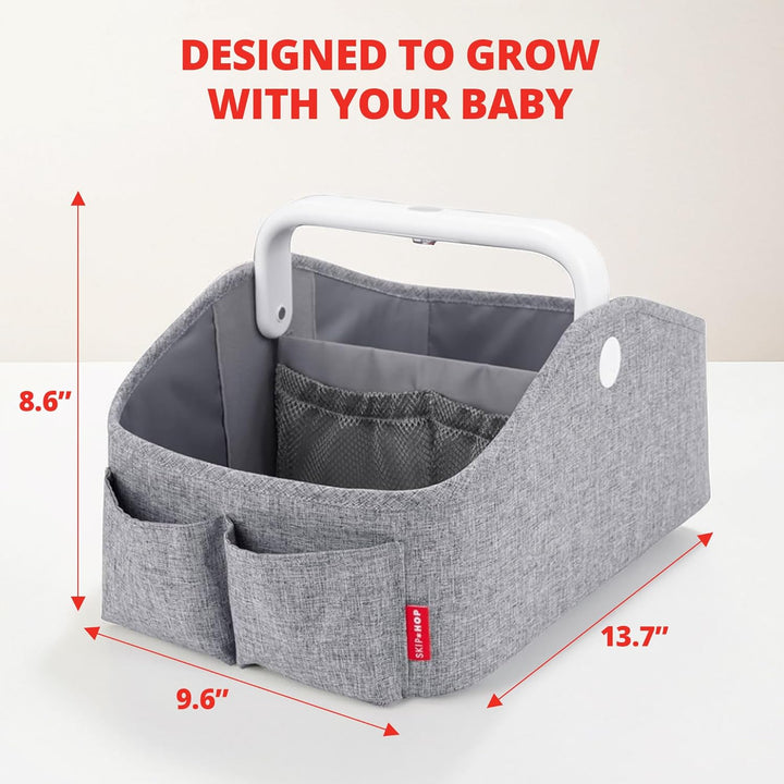 Skip Hop Light Up Diaper Caddy Organizer - Touch Handle Button for Light | Grey