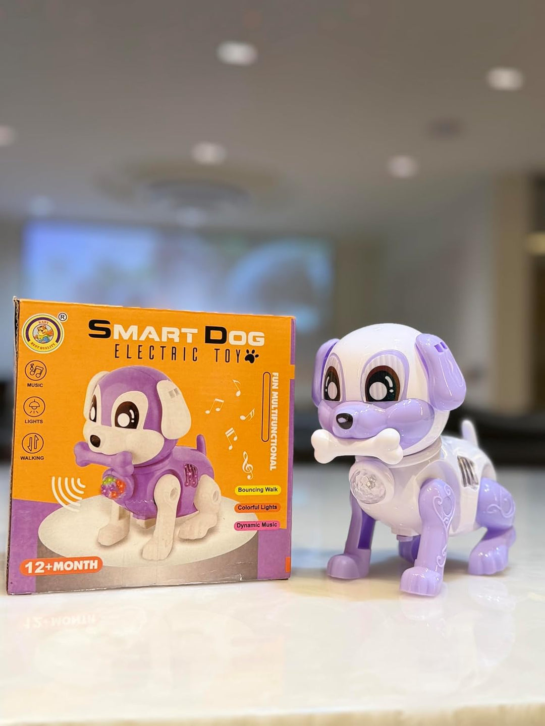 Kaby Smart Dog Electric Toy for Kids | Electric Puppy with LED Lights, Music & Bouncing Action | Interactive Toy