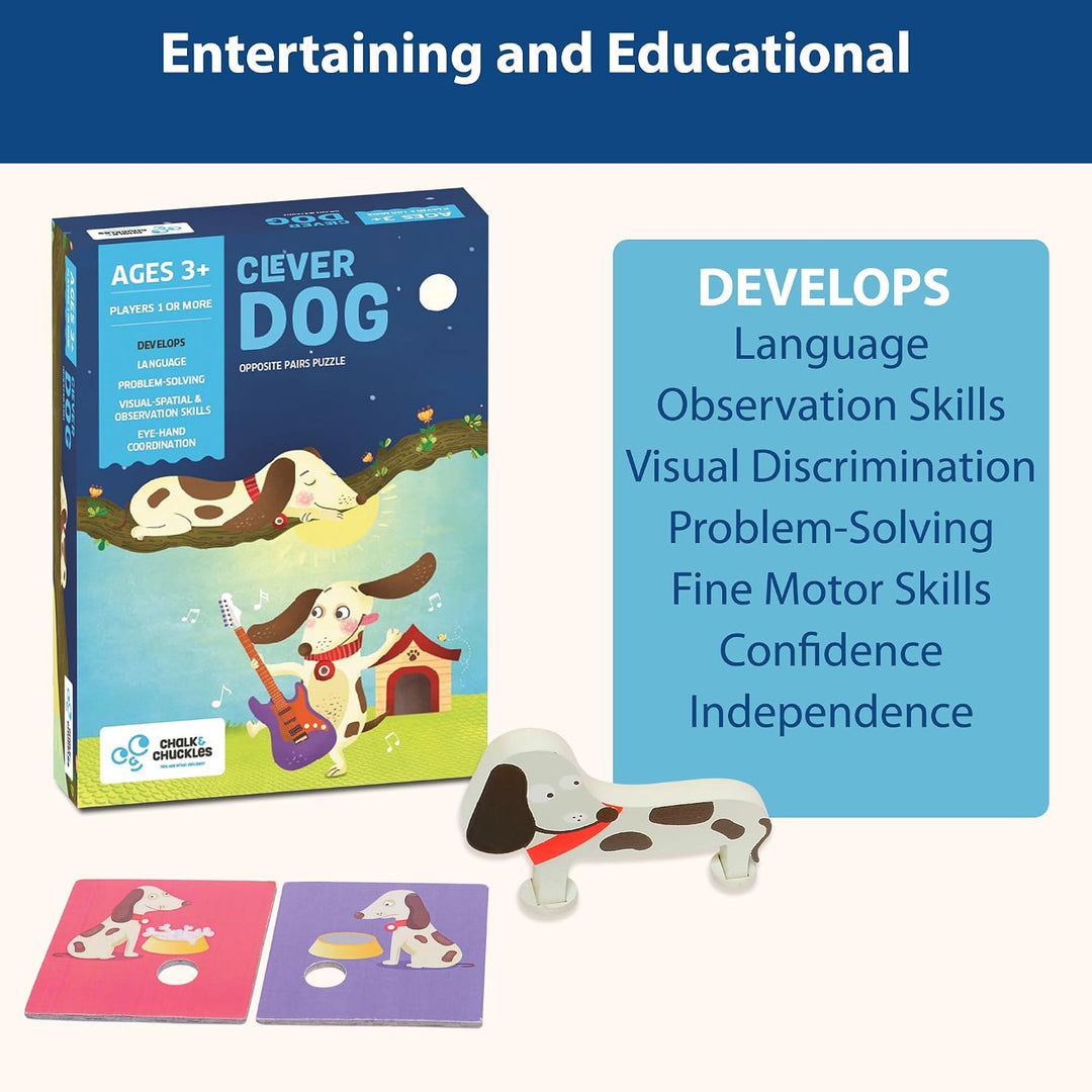 Chalk & Chuckles Clever Dog Opposite Pairs Puzzle for Kids
