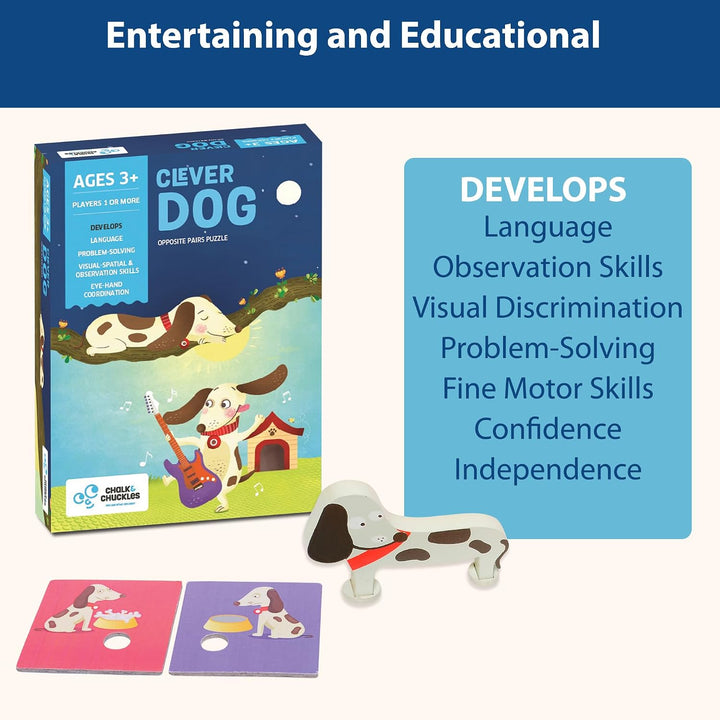 Chalk & Chuckles Clever Dog Opposite Pairs Puzzle for Kids