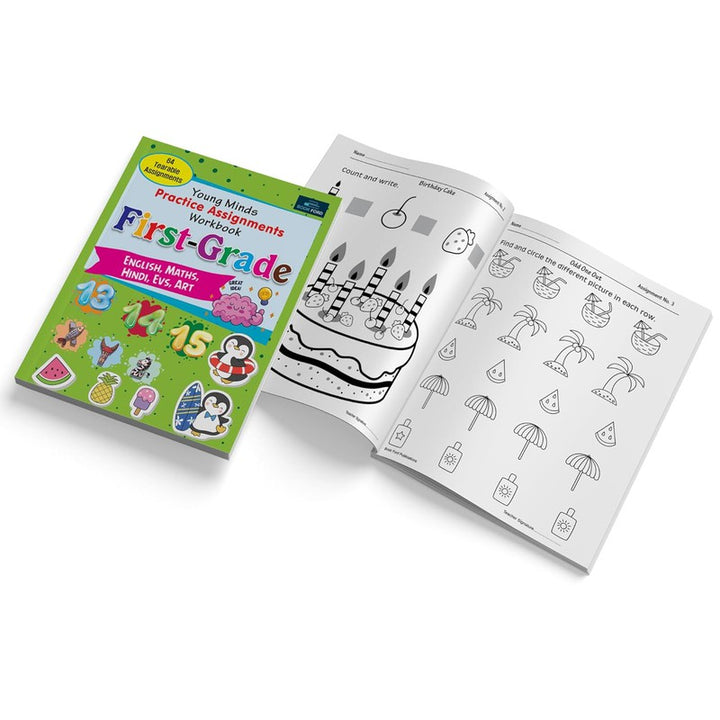 Young Minds Practice Assignments Workbook - First Grade All In 1 Books For Kids