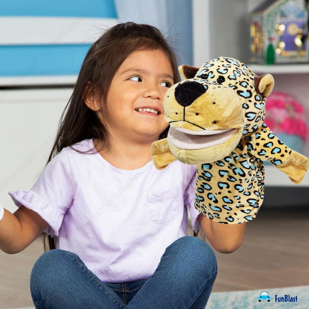 FunBlast Leopard Hand Puppet for Kids | Animal Puppet with Movable Mouth for Storytelling & Role Play