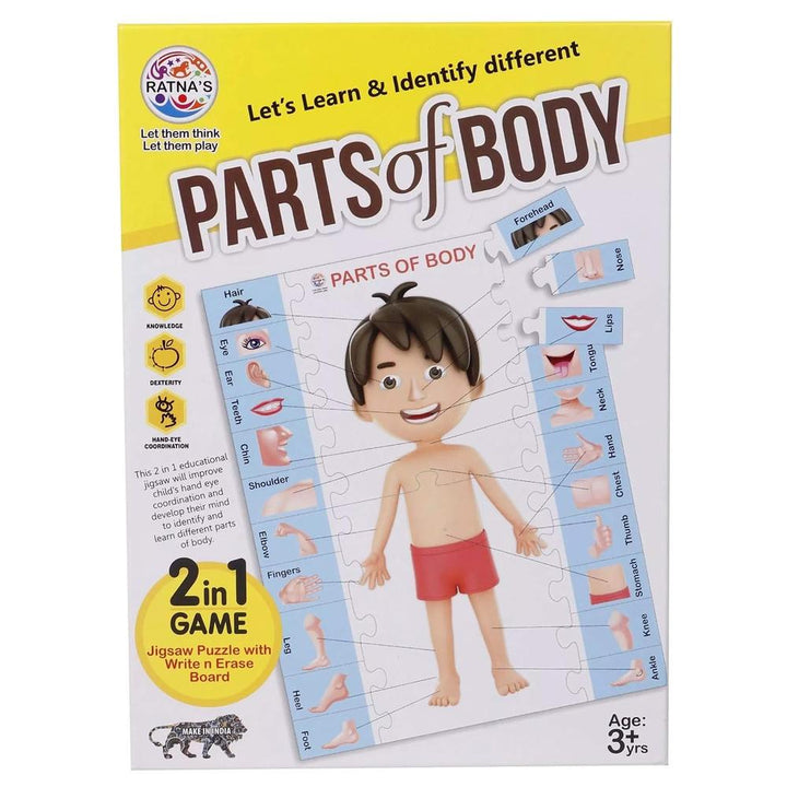 Ratna's Parts of Body - Jigsaw Puzzle | 2 in 1 Write & Wipe Board
