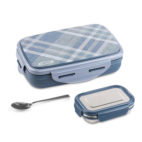 Jaypee Ecosteel Sr. Inner Stainless Steel Insulated Lunch Box - 425ml | Benz Blue