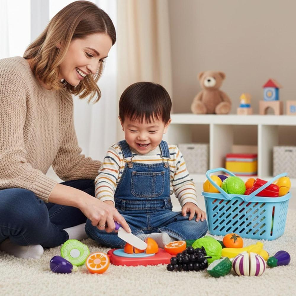 FunBlast Fruits & Vegetables Play Set for Kids | Sliceable Pretend Play Food Toys (11 Pieces)