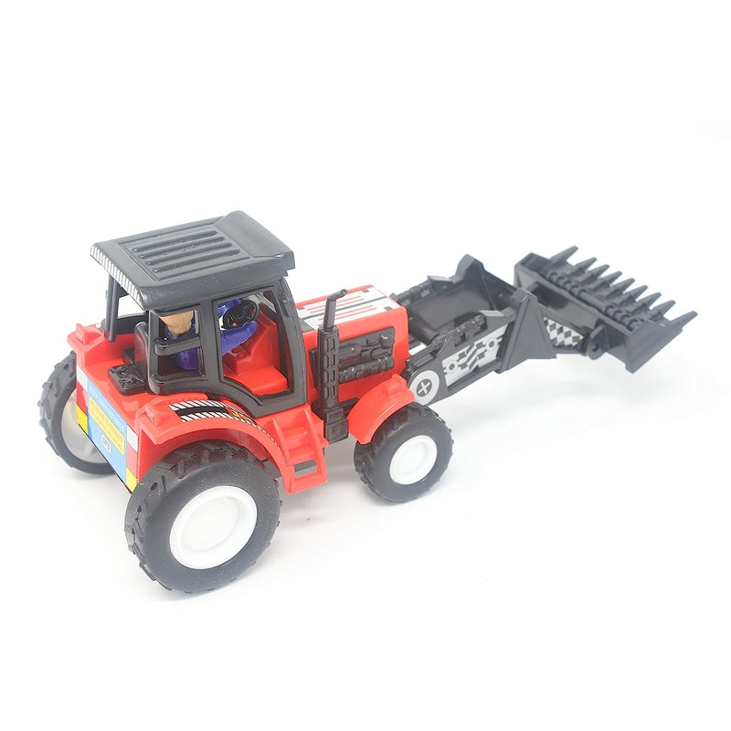 Farm Plough Tractor Maintenance Free Pullback Spring Action Race Toy