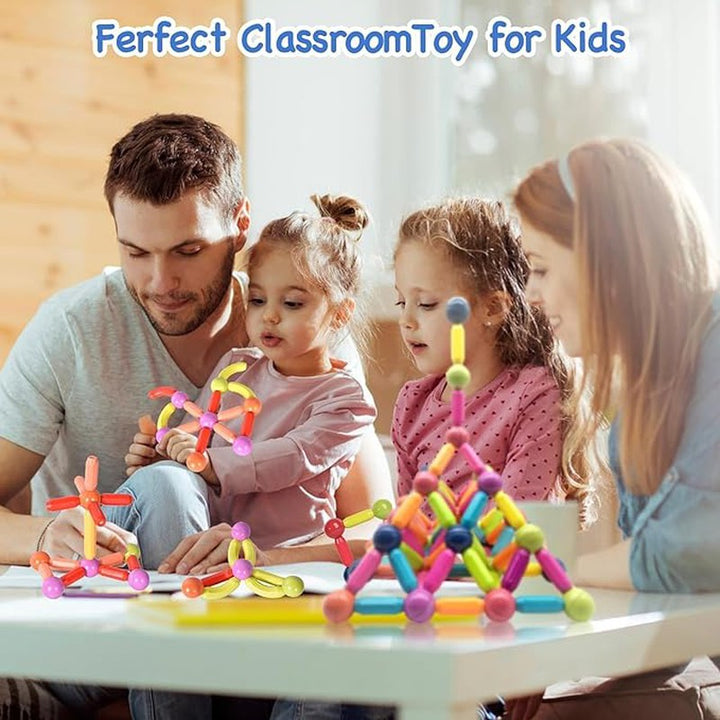 64 Magnetic Building Stick For Kids Early Learning & Development