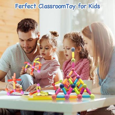 Premium 24 Magnetic Building Stick For Kids Early Learning & Development