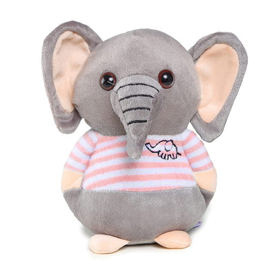 Soft Animal Plush Elephant Toy 20cm, Grey and Pink